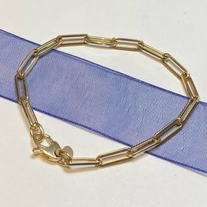 14K Gold Zoe Lev Paperclip Bracelet